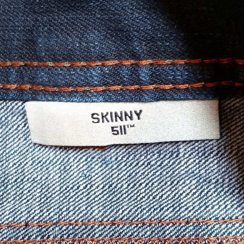 Levi's 511 Skinny Jeans Size 40x32 Slim Fit Y2K Zipper Pocket Denim VTG
